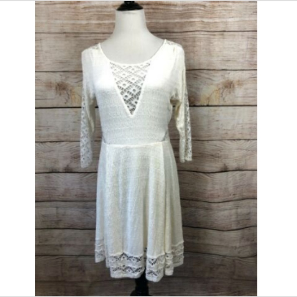Free People Snow To the Point Fit and Flare Dress